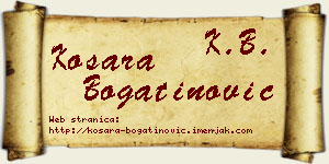 Kosara Bogatinović vizit kartica